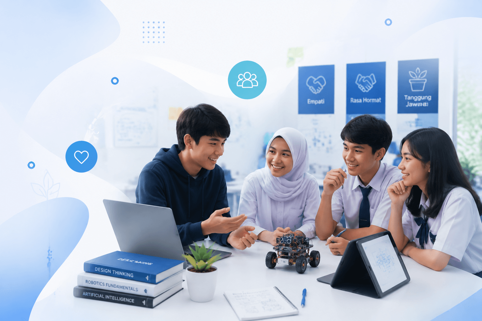 Siswa berdiskusi dengan penuh empati dan rasa hormat